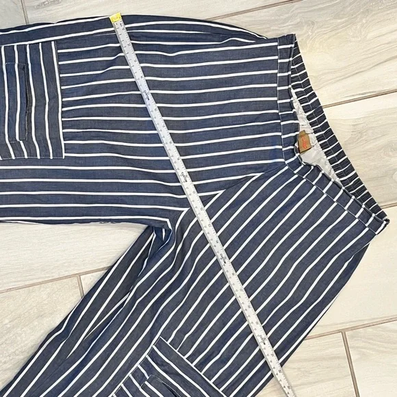 Tulip Brand Lightweight Cotton Striped Cropped Pants Sz XS - Picture 4 of 12